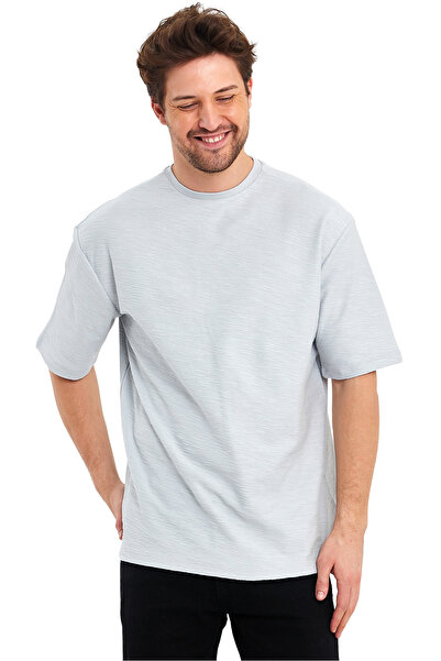 Adams Жаккардова тканина, велосипедна комір, короткий рукав, оверсайз чоловіча футболка