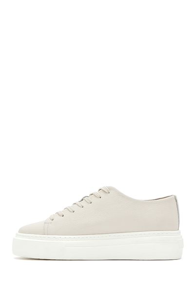Derimod Men's White Lace-Up Thick Sole Leather Sneaker 25Sfd6107Ft