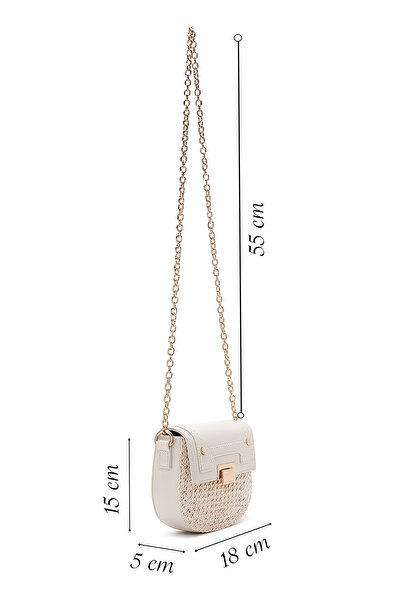 Derimod Kadın Krem Uzun Askılı Örgülü Mini Çapraz Çanta 25SBD2710M7