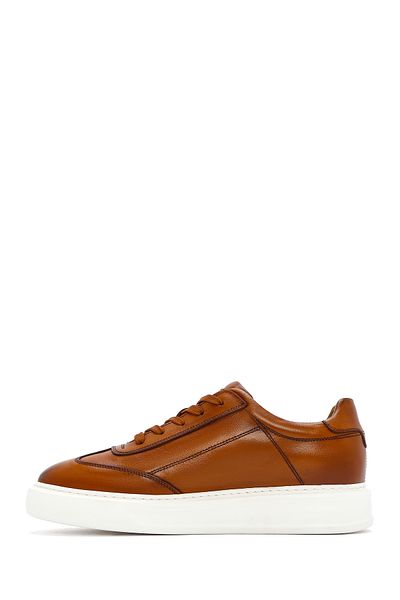 Derimod Men's Tan Thick Sole Lace-Up Leather Sneaker 25Sfd 610818