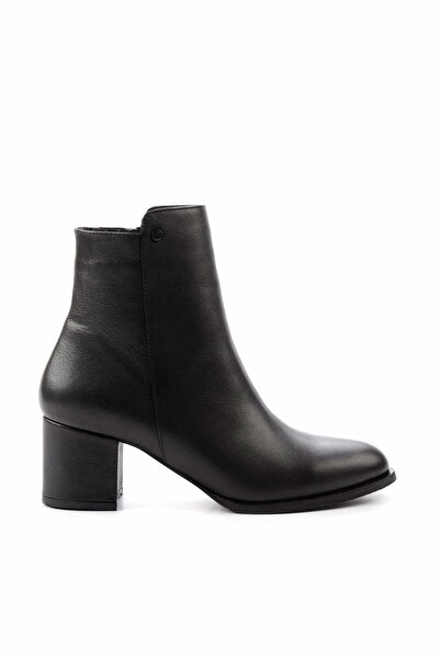 Bambi Siyah Hakiki Deri Kadın Bot & Bootie K02208020903