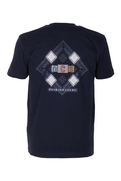 NCS Men's T-Shirt Crew Neck Navy Blue Slim Fit Printed T-Shirt Jeans 1297