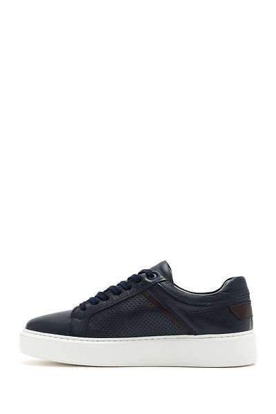 Derimod Men's Navy Blue Lace-Up Leather Sneaker 25Sfd 750818