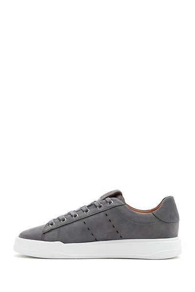 Derimod Men's Gray Lace-Up Suede Leather Sneaker 25Sfd 707510