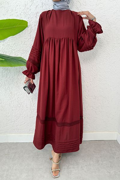 Salih Çelebi Φόρεμα Hijab με Λεπτομέρεια Χτένι 2207 - ΜΠΟΡΤΟ
