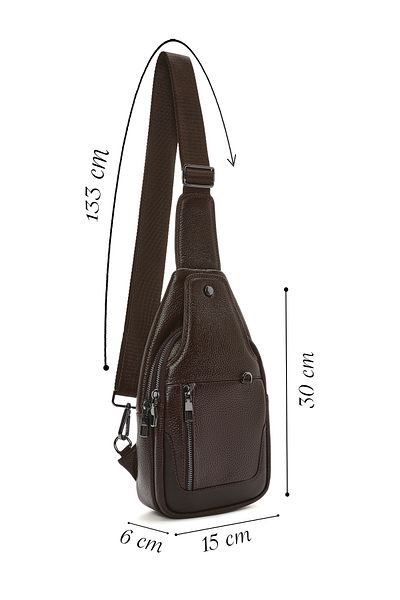 Derimod Men's Brown Leather Crossbody Bag 23Sbd3100Ft