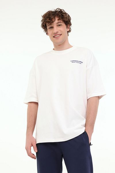lumberjack Ml Franco 11Ff10 5Fx Ecru Men's Short Sleeve T-Shirt