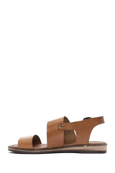 Derimod Women's Tan Buckle Genuine Leather Bodrum Sandals 25Sfd333418