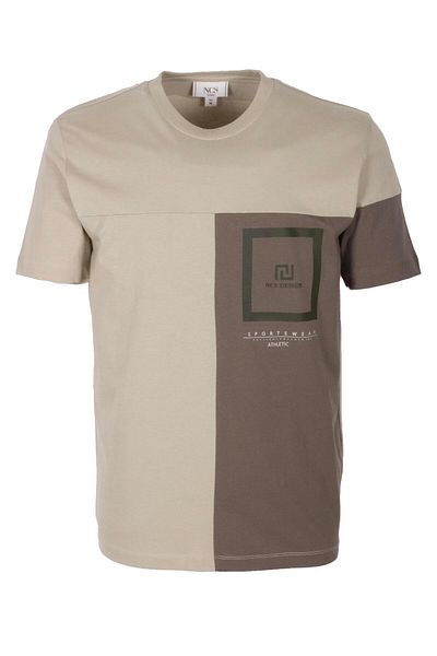 NCS Men's Crew Neck Beige Slim Fit 100% Cotton T-Shirt Jeans 1301