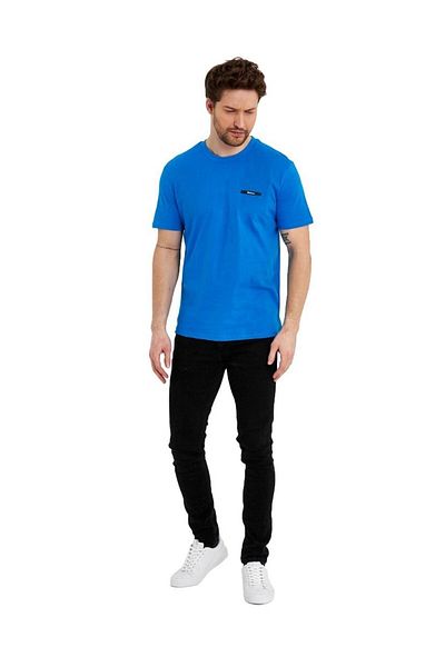 Adams Tricou de bază cu mânecă scurtă cu logo fără imprimeu pentru bărbați