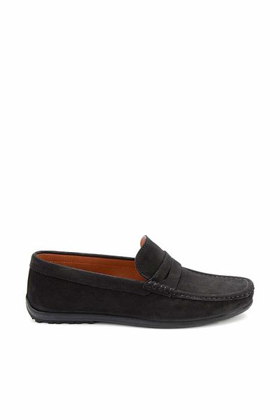 Bambi Black Leather Men's Loafer Shoes E01733200801