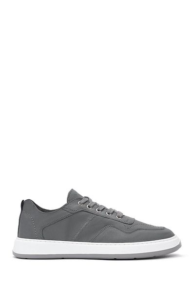 Derimod Men's Gray Lace-Up Leather Sneaker 25Sfd 707218