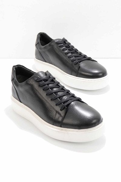 Bambi Μαύρο Δερμάτινο Ανδρικό Sneaker E01310103340