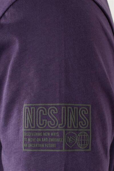 NCS Men's T-Shirt Crew Neck Purple 100% Cotton Slim Fit Printed T-Shirt Jeans 1943