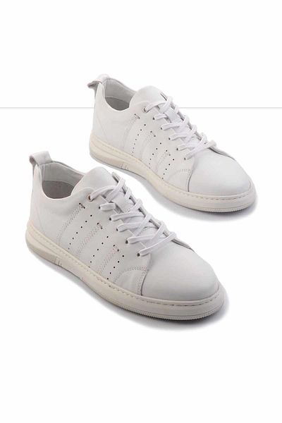 Bambi Λευκά Δερμάτινα Ανδρικά Παπούτσια Casual E01396012243