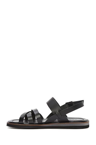 Derimod Women's Black Ankle Buckle Genuine Leather Sandals 25Sfd361818