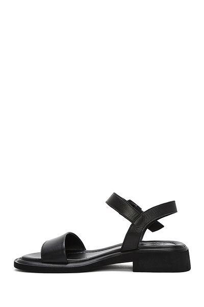 Derimod Women's Black Ankle Buckle Genuine Leather Sandals 25Sfd362418