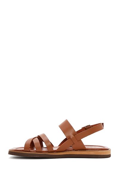 Derimod Women's Brown Ankle Buckle Genuine Leather Sandals 25Sfd361818