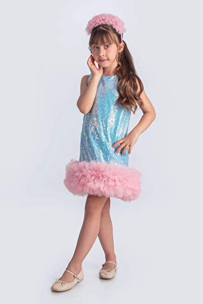 vestitino Φόρεμα με παγιέτες για κορίτσια με τούτου φούστα