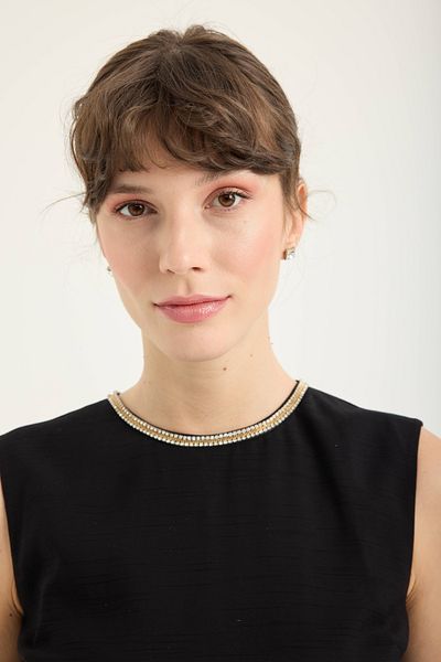 Masha Kate Mini Dress with Stone Collar
