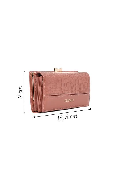 Derimod Women's Powder Crocodile Patterned Wallet 000A2D5627E3
