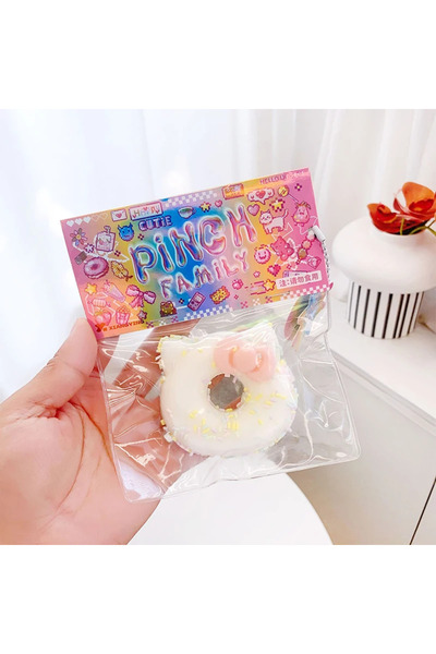NB market Kedi Kulaklı Donut Sukuşi Taba Squishy Stres Oyuncağı Hellokitty Su...