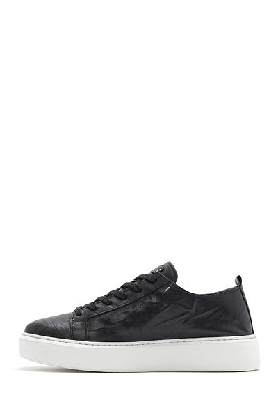 Derimod Men's Black Lace-Up Thick Sole Leather Sneaker 25Sfd 688326