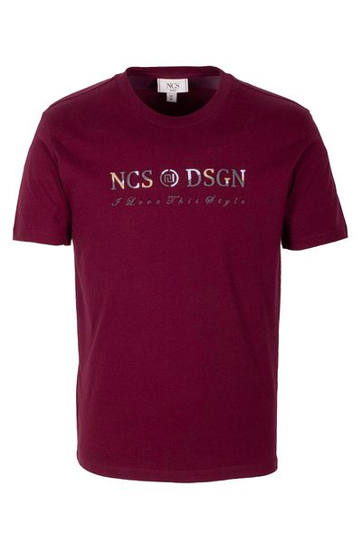 NCS Men's T-Shirt Crew Neck Burgundy Slim Fit 100% Cotton T-Shirt Jeans 1303