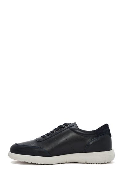 Derimod Men's Navy Blue Lace-Up Leather Casual Sneaker 25Sfd680518