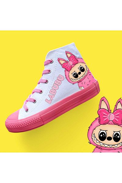 LİASSHOES monstru roz imprimat in alb talpa roz pantofi sport copii pantofi sport