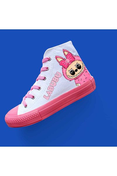 LİASSHOES monstru roz imprimat in alb talpa roz pantofi sport copii pantofi sport