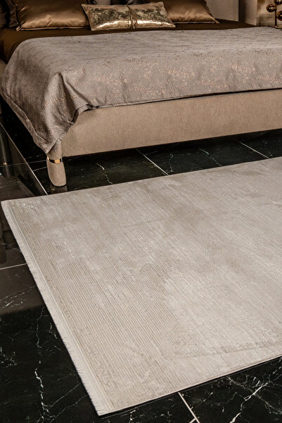 KREASYON HALI Kadifem KD007 Bej Yumuşak Dokulu Salon Mutfak Koridor Oturma Od...