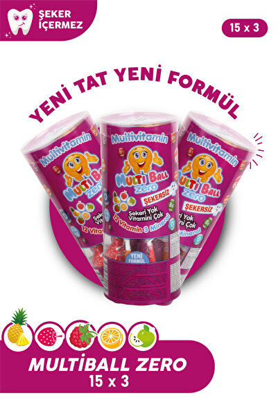 Multiball Zero (şekersiz ) Multivitavin Lolipop ( 3 Lü Avantajlı Paket )