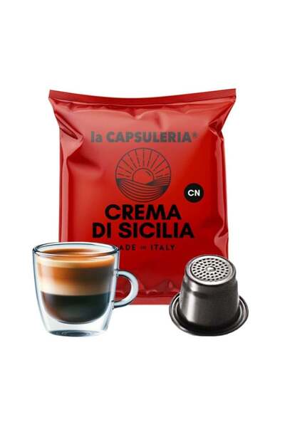 La Capsuleria Cafea Crema di Sicilia, 100 capsule compatibile Nespresso, La C...