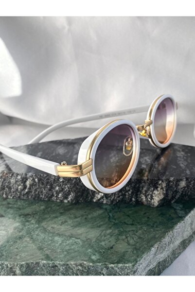 Mazzy Oval Gold White Gradient Transition Women's Sunglasses