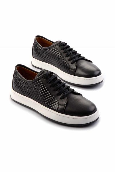 Bambi Black Leather Men's Sneaker E01310099803