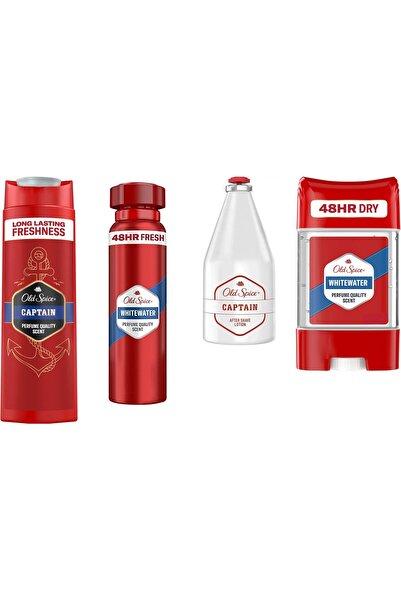 Old Spice White Water Deodorant Captain Tıraş Losyonu Captain Duş Jeli Koltuk...