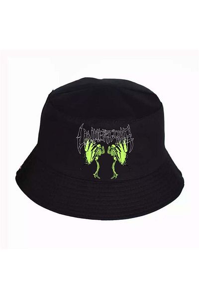 Köstebek Black Gothic Butterfly Bucket Hat
