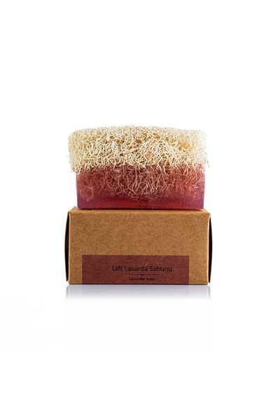 dionesse Pumpkin Fiber Lavender Soap 130 Gr - Handmade, Natural Facial Soap with Aromatherapy and Peeling Effect