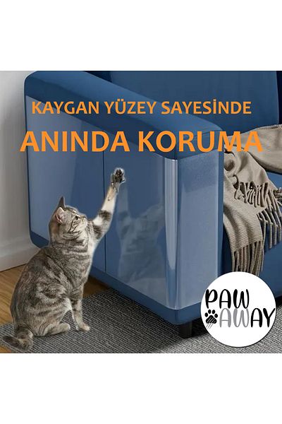 PAWAWAY Cat Scratching Face Adhesive Transparent 69X100 Cm. Armchair Furniture Protector