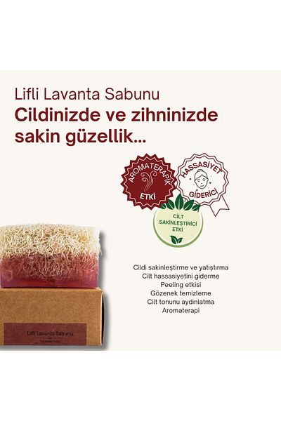 dionesse Pumpkin Fiber Lavender Soap 130 Gr - Handmade, Natural Facial Soap with Aromatherapy and Peeling Effect