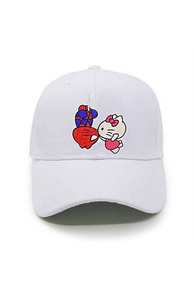 Köstebek Pălărie albă Hello Kitty și Spider-Man Kissing