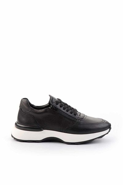 Bambi Black Genuine Leather Men's Sneakers E01350709503