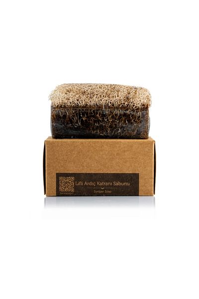 dionesse Pumpkin Fiber Juniper Tar Soap 130 Gr - Handmade Bath Soap with Cleansing and Peeling Effect
