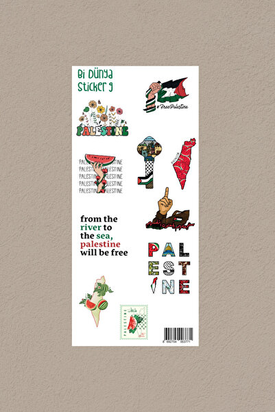 Bi Dünya Haber M9 Filistin Bilinci Sticker Seti