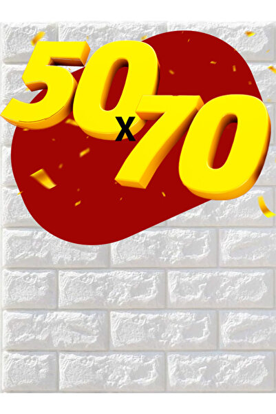 BienHome 50x70cm Kendinden Yapışkanlı Duvar Kağıdı Esnek Köpük Panel 3d Boyutl Tuğla Desen Beyaz 0,35 M²