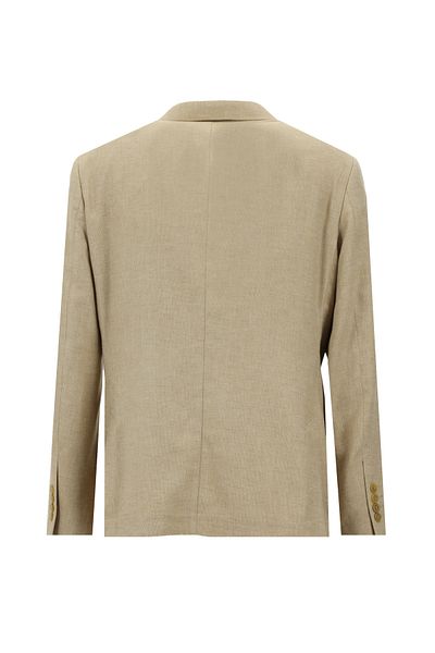 Kiğılı Relax Fit Relaxed Cut Patterned Cotton Linen Blended Jacket