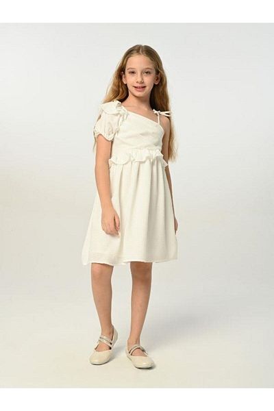 Çikoby Girl's Single Sleeve Woven Dress