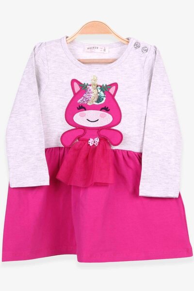 Breeze Kız Bebek Çocuk Pamuklu Şirin Uzun Kollu Elbise