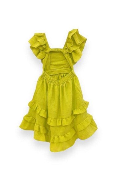 Çikoby Girl's Strap Woven Backless Dress